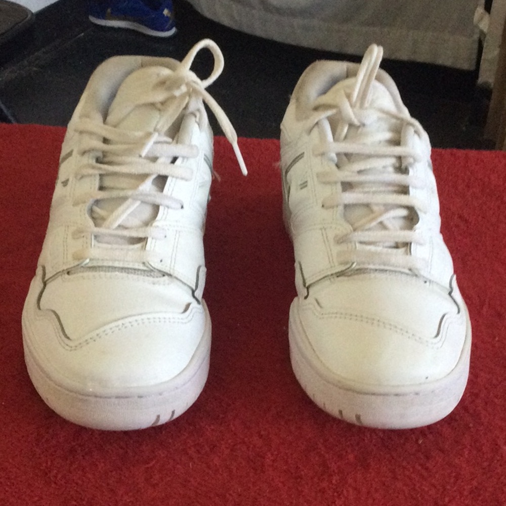 Men's White Low-Top Leather Sneakers
